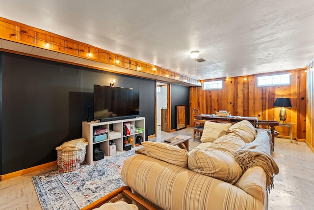 542 Lohnes Dr, Fairborn, OH 45324 - living room featuring wood walls