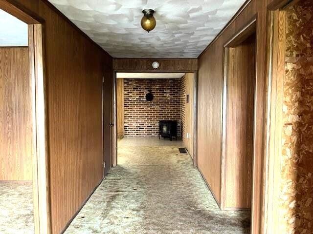 9050 N State Route 49, Greenville, OH 45331 - hallway with carpet floors and wooden walls