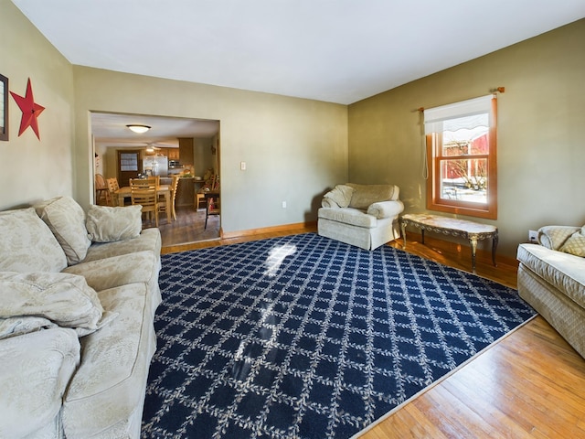 living room featuring hardwood / wood-style floors