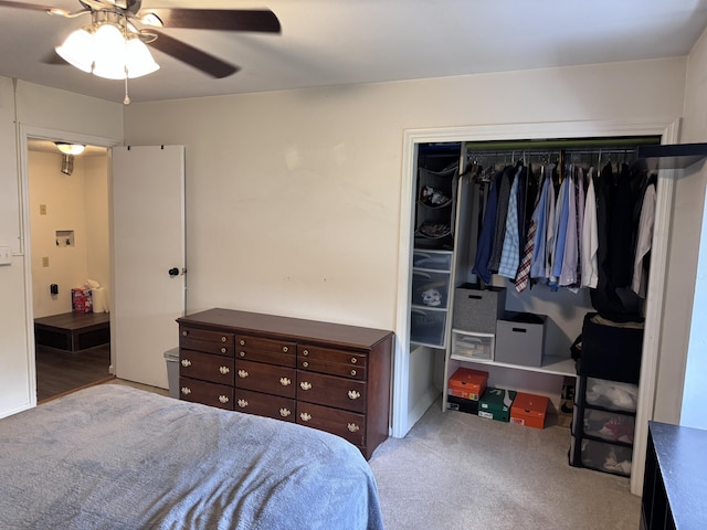 1008 Manor Ln Unit C, Columbus, OH 43221 - bedroom with carpet flooring, a closet, and ceiling fan