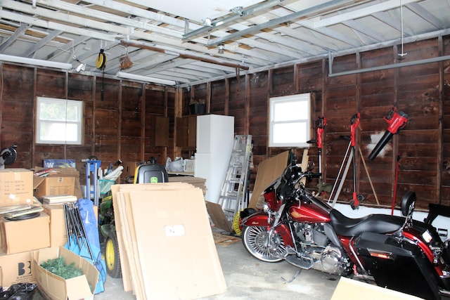 view of garage