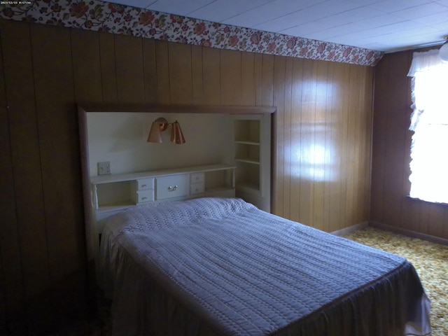 102 S Franklin St, New Bremen, OH 45869 - bedroom featuring baseboards and wood walls