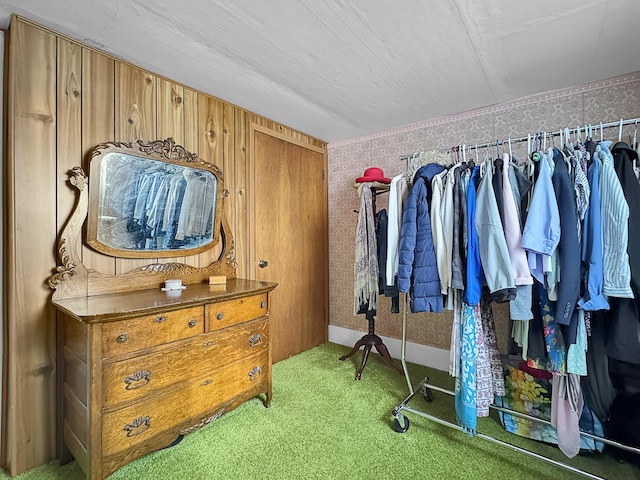 spacious closet with carpet floors