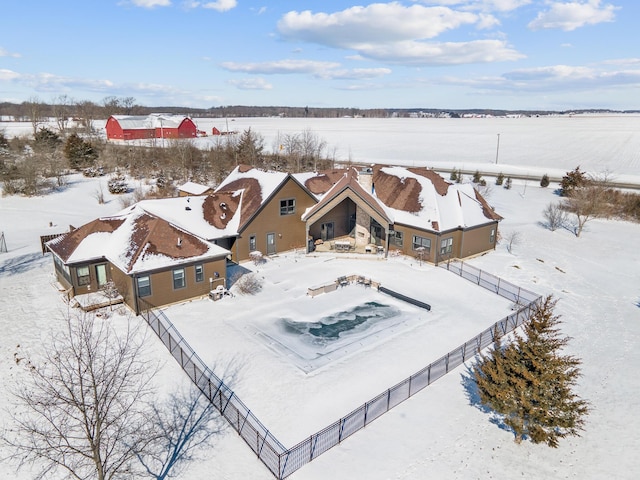 view of snowy aerial view