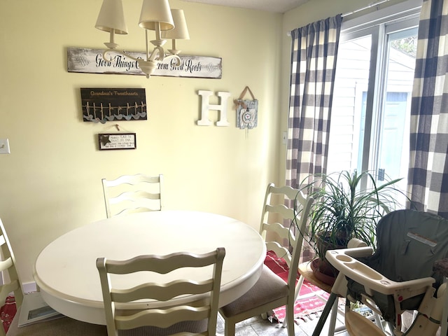 view of dining room