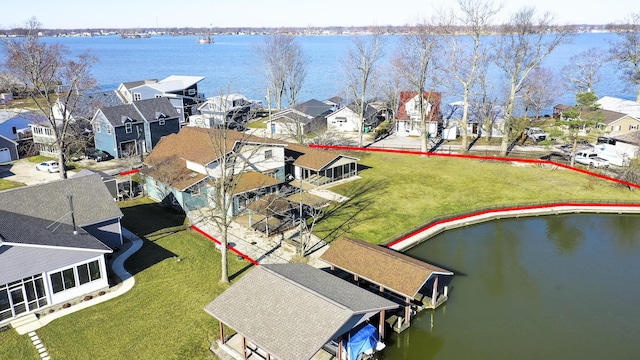 7868 Beech Ave, Russells Point, OH 43348 - aerial perspective of suburban area with a large body of water and property boundaries highlighted