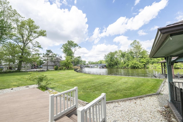 7868 Beech Ave, Russells Point, OH 43348 - view of yard featuring a deck with water view