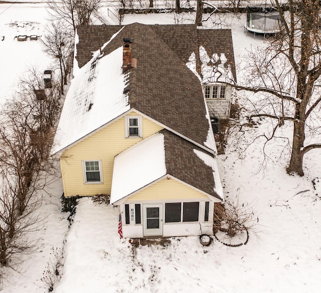 view of snowy aerial view