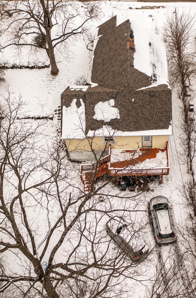 view of snowy aerial view