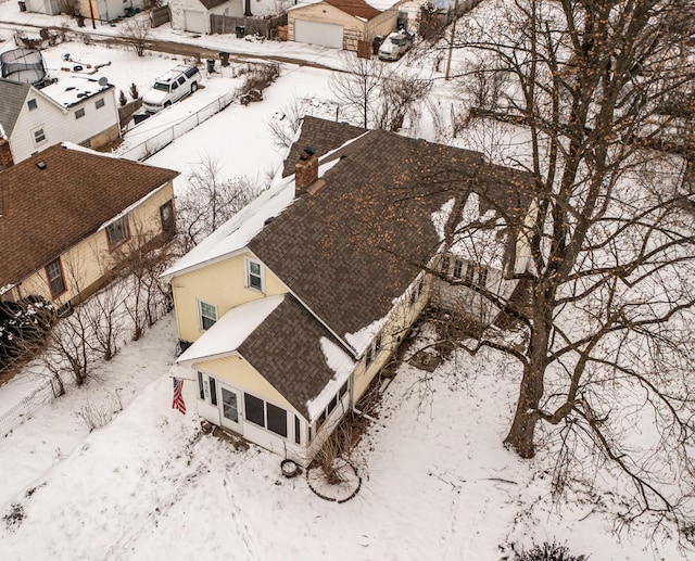 view of snowy aerial view