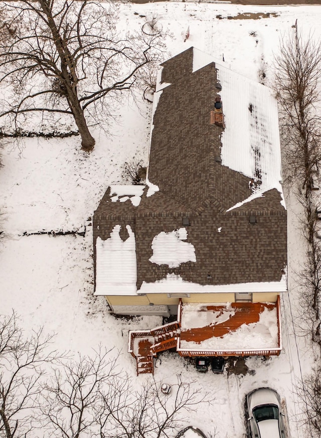 view of snowy aerial view