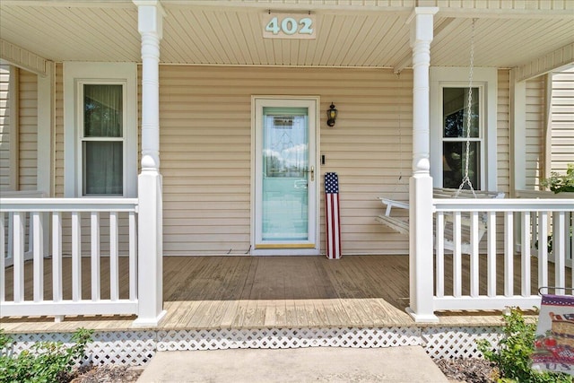 402 E Baird St, West Liberty, OH 43357 - doorway to property with a porch