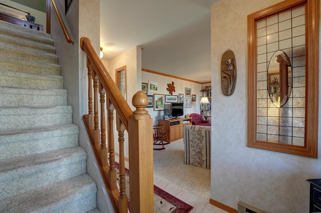 stairway with ornamental molding