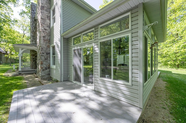 4602 State Route 273, Belle Center, OH 43310 - wooden terrace with a lawn