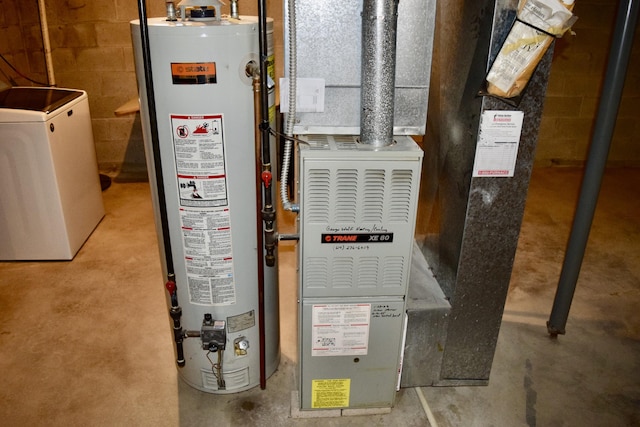 utilities with washer / dryer and water heater