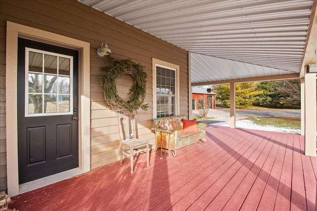 deck with a porch