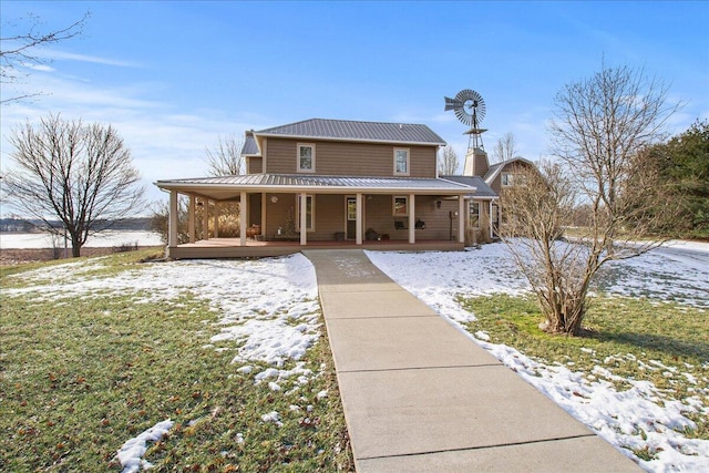 view of front facade featuring covered porch