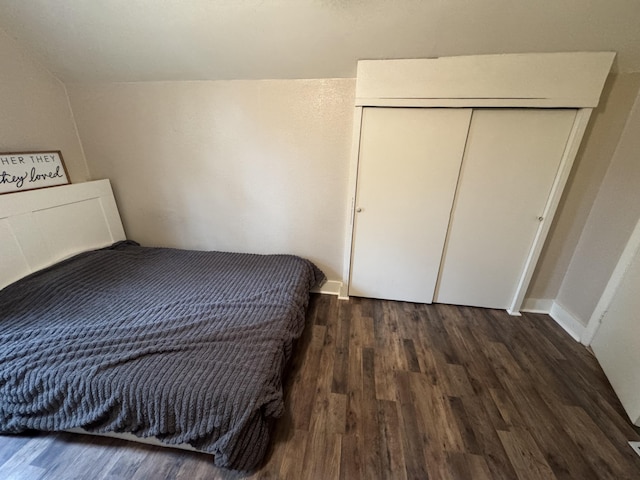 411 Middle St, Wapakoneta, OH 45895 - bedroom with dark wood finished floors, baseboards, and lofted ceiling