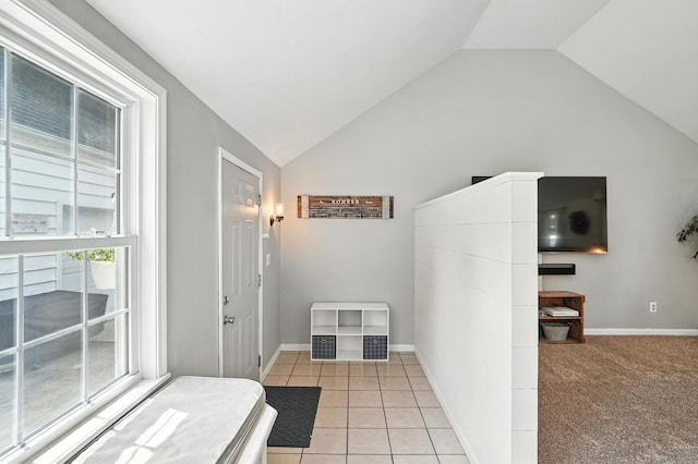 650 Swailes Rd, Troy, OH 45373 - interior space featuring lofted ceiling and tile patterned floors