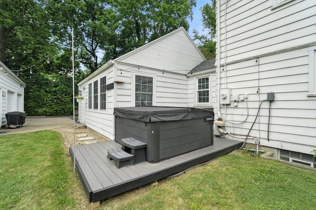 650 Swailes Rd, Troy, OH 45373 - deck with a hot tub and a yard