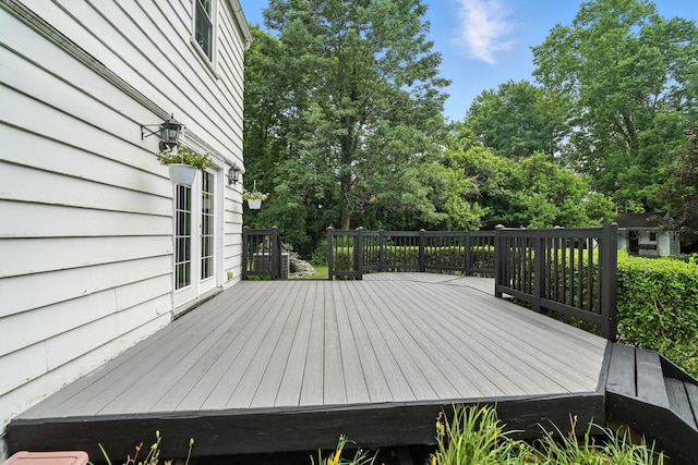 650 Swailes Rd, Troy, OH 45373 - wooden terrace with view of wooded area
