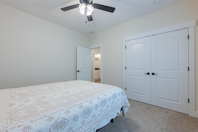 210 N Branch, Tipp City, OH 45371 - bedroom featuring carpet floors, a closet, and a ceiling fan