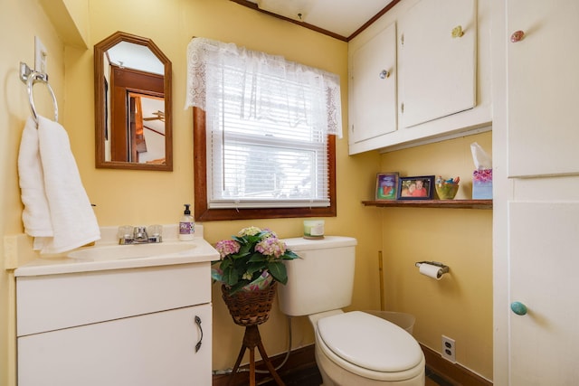 bathroom featuring toilet and vanity