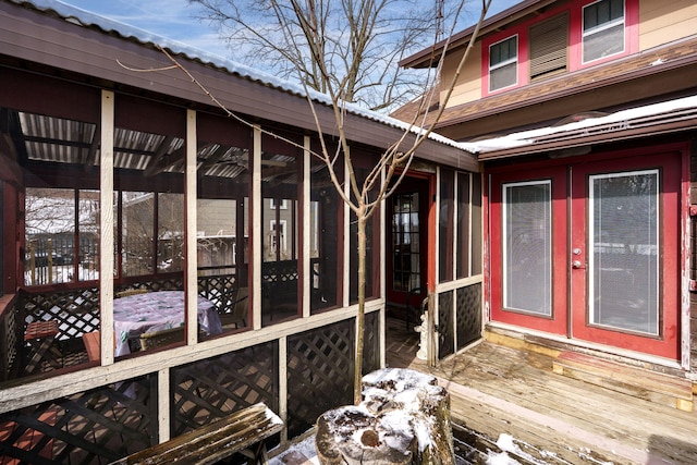 exterior space with a sunroom