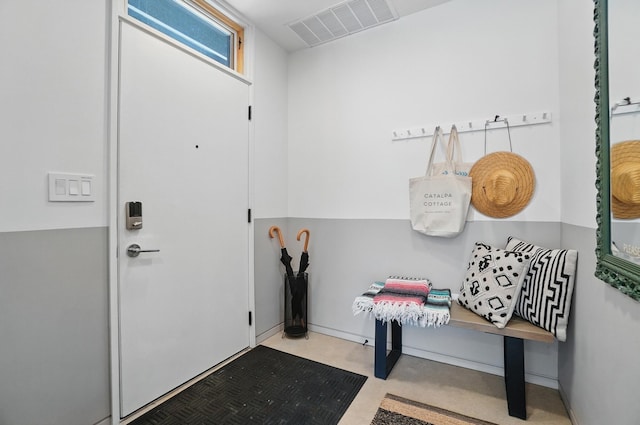 mudroom featuring visible vents