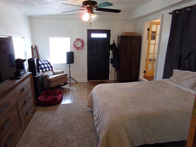 88 E Clark St, North Hampton, OH 45349 - bedroom featuring ceiling fan and wood finished floors
