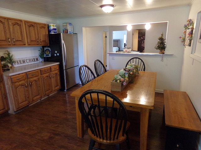 88 E Clark St, North Hampton, OH 45349 - dining room featuring dark wood-style flooring and ornamental molding