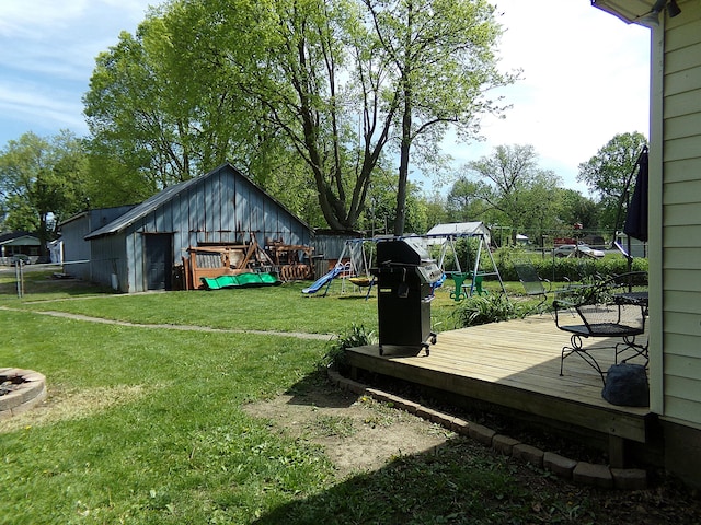88 E Clark St, North Hampton, OH 45349 - view of yard featuring a deck