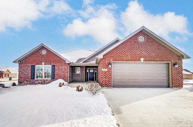 view of front of house with a garage