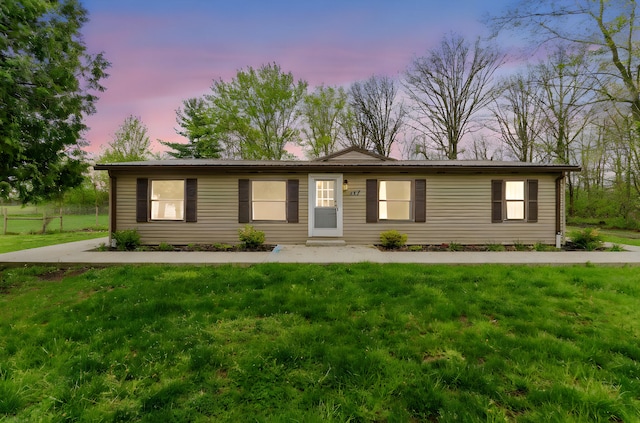 view of front of house with a front yard