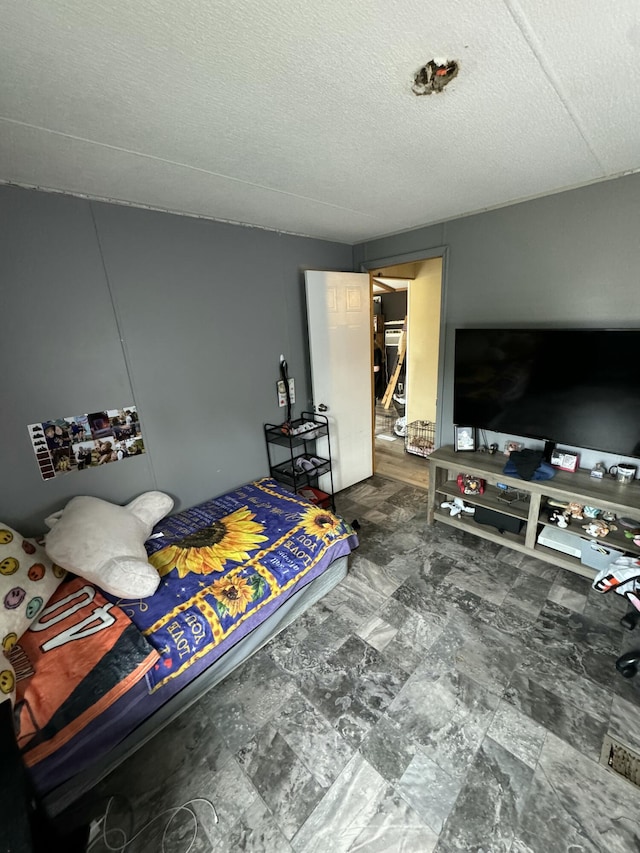 bedroom with a textured ceiling