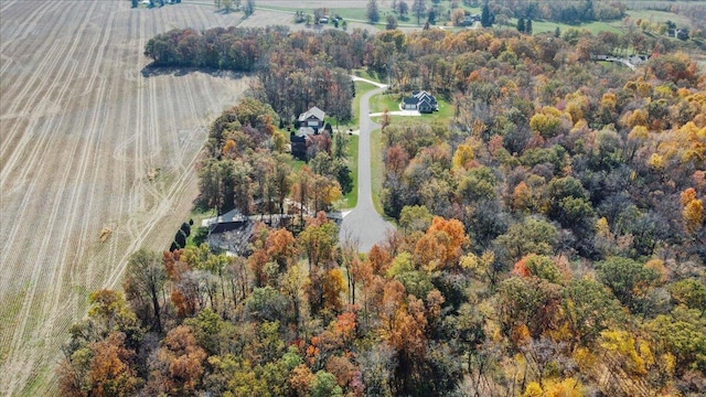 bird's eye view with a forest view