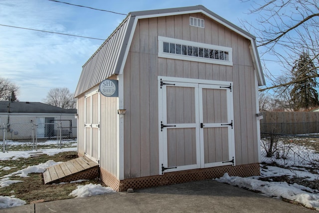 view of snow covered structure