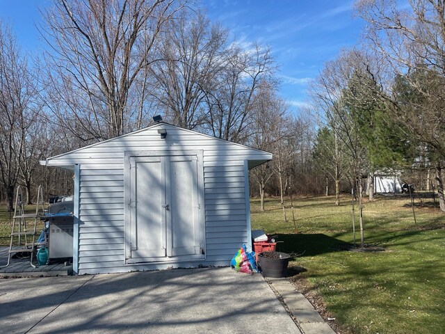 view of shed