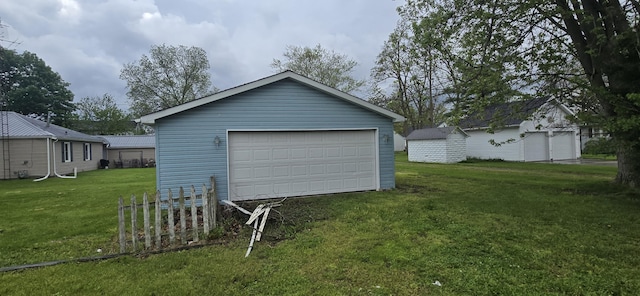 view of detached garage