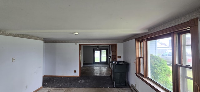 hallway with baseboards