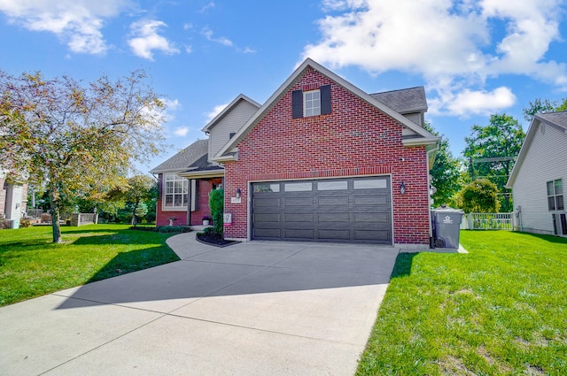 front of property featuring a garage and a front yard