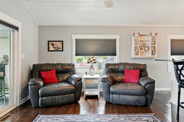 14506 Maple Ave, Lakeview, OH 43331 - living area featuring hardwood / wood-style floors and baseboards