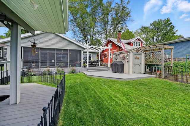 14506 Maple Ave, Lakeview, OH 43331 - view of yard with a sunroom and a deck
