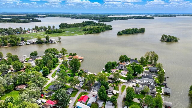 14506 Maple Ave, Lakeview, OH 43331 - aerial perspective of suburban area with a nearby body of water