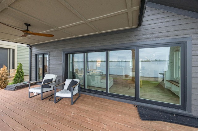 7925 Hickory Ave, Russells Point, OH 43348 - wooden terrace with a ceiling fan