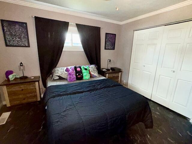 271 N Ludlow St, Covington, OH 45318 - bedroom with ornamental molding and a closet
