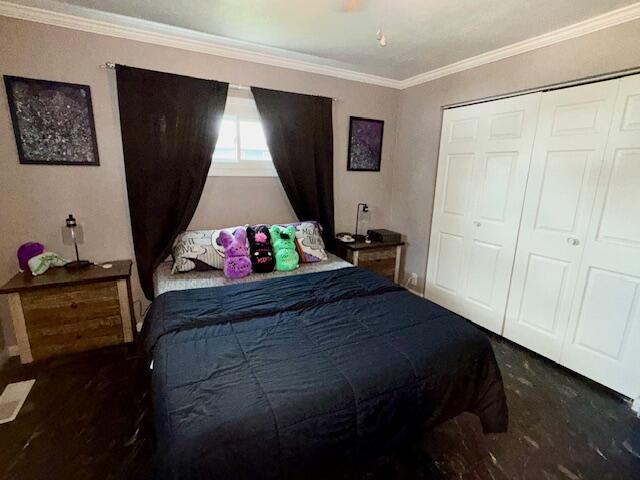 271 N Ludlow St, Covington, OH 45318 - bedroom featuring crown molding and a closet