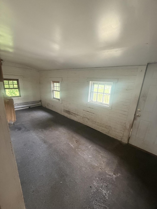 115 Vine St, Ludlow Falls, OH 45339 - spare room with baseboard heating and lofted ceiling