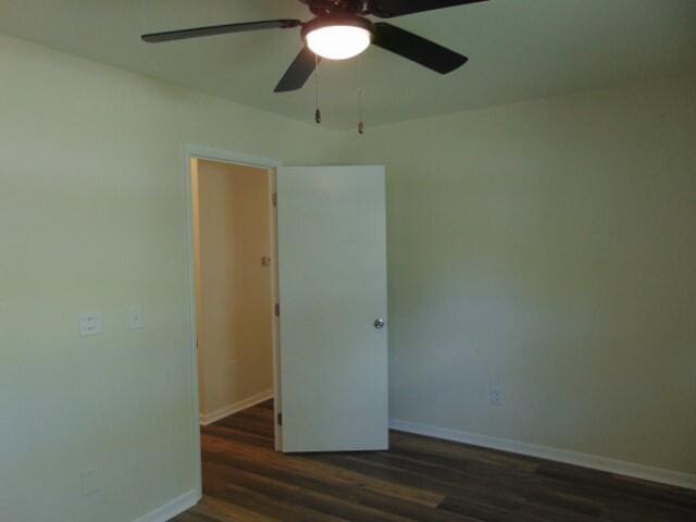 1723 Bermuda Dr, Lima, OH 45801 - empty room featuring ceiling fan, wood finished floors, and baseboards