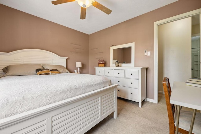 930 N Bickett Rd, Xenia, OH 45385 - bedroom featuring light colored carpet and ceiling fan
